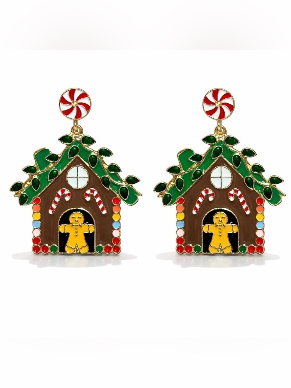 Festive Gingerbread House Earrings